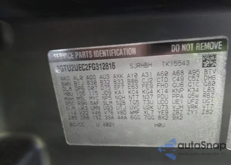 2015 GMC Sierra 1500 Sle z USA, uszkodzony, nr VIN 3GTU2UEC2FG312816